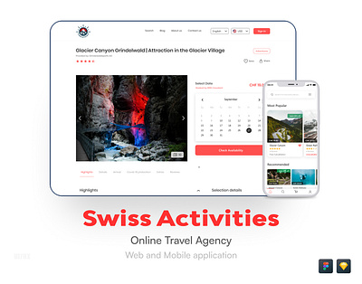 Swiss Activities | Online Traveling Website app booking design landing page swiss tourism tourist travel traveling ui ux ux design web design