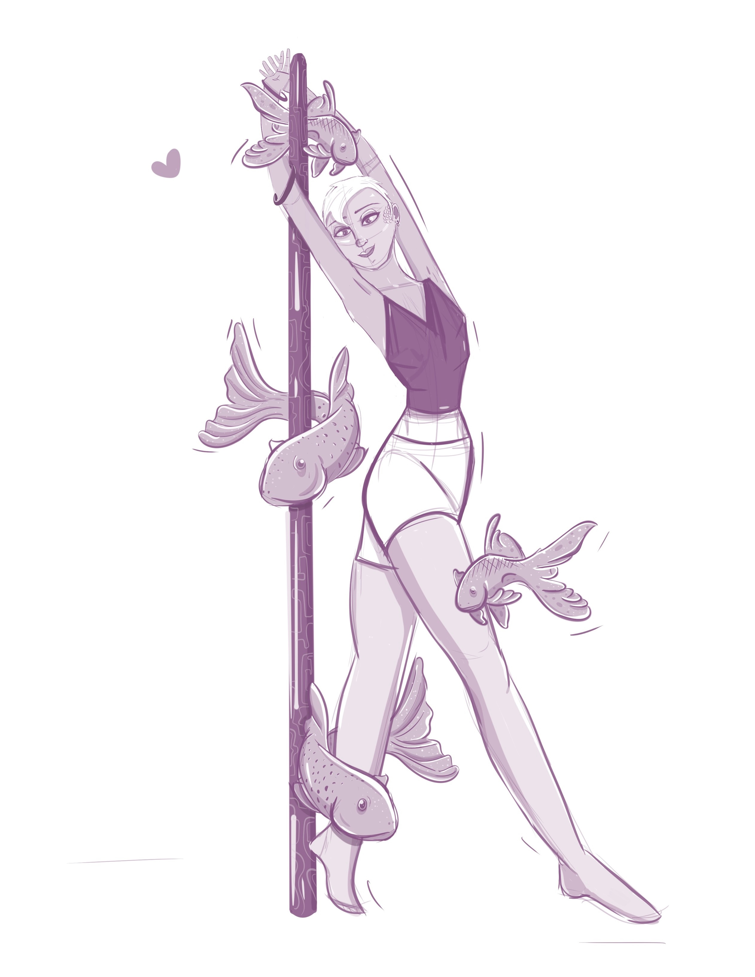 fish girl art character design digitalart fish girly illustration illustrator sketch