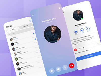 Mobile App_Call call design message mobile mobile app ui ux video call