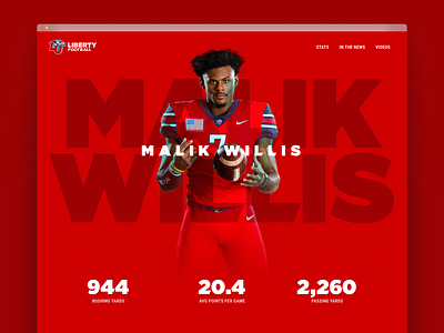 Liberty Flames - Malik Willis Promo athletics graphic design landing page promotional red web design