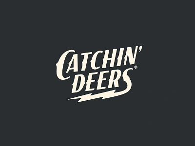 Catchin' Deers | Apparel Design apparel design branding colorado designer custom apparel custom lettering deer deer hunting graphic design hat design headwear hunting lettering lighting bolt print retro t shirt design tennessee typography vintage