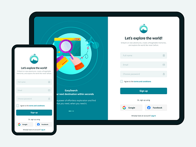 Sign in page - UI Design application design log in registration sign in sign up signin travel ui ux website