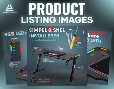 Listing Images || Gaming Desk Table a content adobe illustrator adobe photoshop amazon amazon a amazon ebc amazon listing amazon listing images ebc graphic design listing listing design listing images