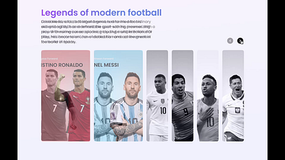 Carousel Slider animation colours design figma football illustration messi motion graphics photoshop prototyping ui webdesign website