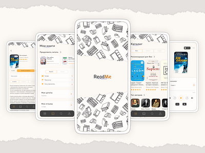 Mobile App for reading books app design ui ux