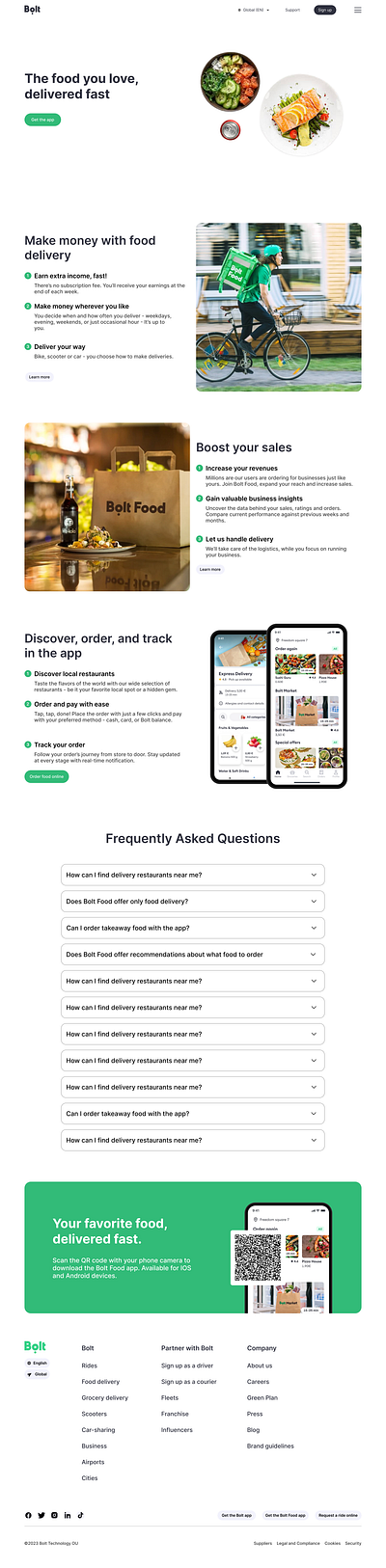 Boltfood Landing page animation design figma frontend graphic design htmlcss illustration motion graphics ui uiuxdesign ux