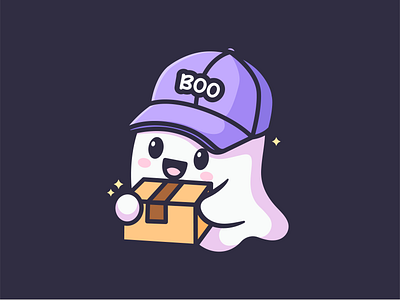 Ghost 2d boo branding character cute ghost halloween illustration logo mascot spooky