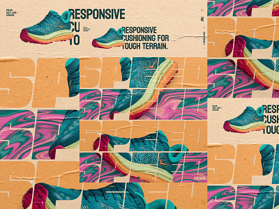 Hoka athletic branding poster run running shoe shoes sports typography