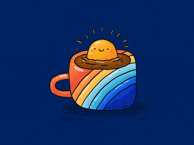 Sun in a cup caffeine coffee cup cute illustrator morning mug positive rainbow roasters shine smiley spot sun