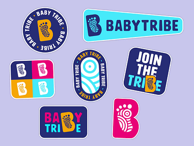 Baby Tribe - stickers aftereffects animation branding childhood college colors design graphicdesign illustration illustrator interaction logo logodesign stickers