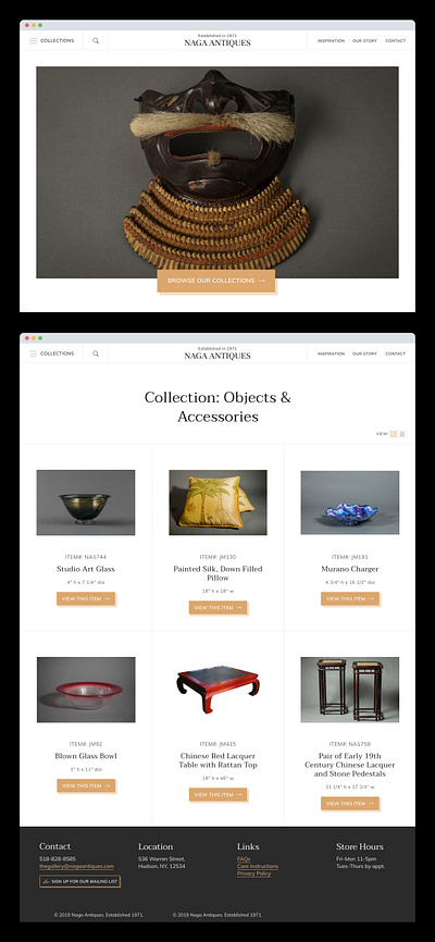 Naga Antiques Redesign - 2019 design