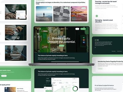 Swise website branding dashboard design fintech graphic design green minimal private equity website