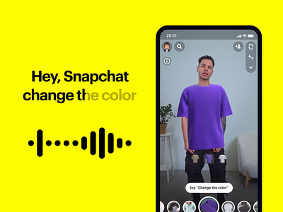 Snapchat Interface Voice Control Feature 3d animation ar clay agency motion graphics snapchat ui uiux ux
