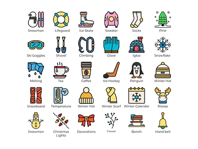 Winter custom icon set brand design graphic design logo design