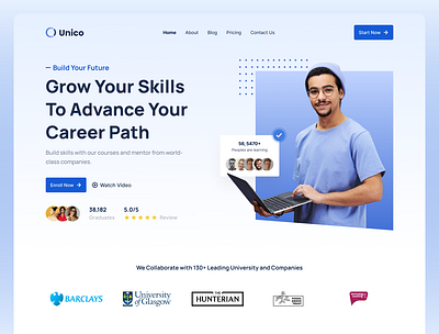 University Landing Page Hero UI hero landing page ui university