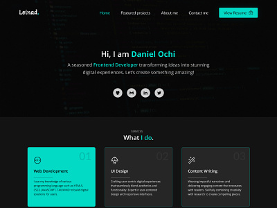 Frontend Developer Portfolio landingpage portfoliodesign productdesign ui uiux webdesign