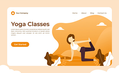 Yoga Concept Illustration character class concept illustration landing page sport yoga