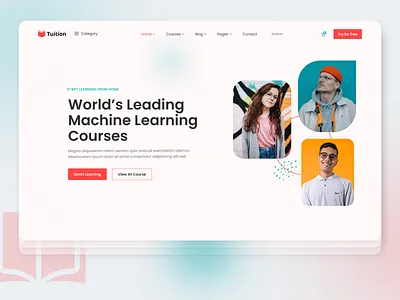 LMS Hero UI Concept clean design design education hero lms online course online education school template design typography ui ux university website