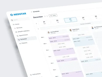 Schedule appointment calendar card cards ui clean dashboard doctor doctor appointment health app healthcare hospitals logo medical webapp medicine schedule sidebar ui web app