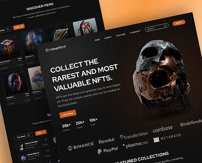 "Vibemint" NFT Website Design nft website ui ui design uiux user experience user interface ux design web design