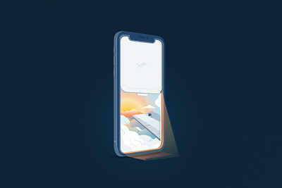 Turn your phone to airplane mode aircraft application editorial illustration illustrator iphone jet mobile app smartphone travel
