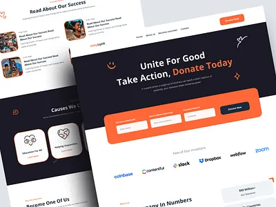 Charity Website Design charity charity website colorful crowdfunding design designideas donate donation homepage homepage design landing page landing page design ui ux web web design website website design