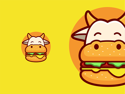 Cow & Cheese adorable behance bread burger cheese cow cute design dribble food icon illustration logo logoroom logos logoshift petty restaurant ui