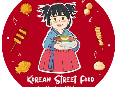 Korean Street Food Logo illustration korean food design