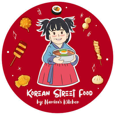 Korean Street Food Logo illustration korean food design