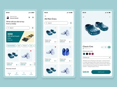 Crocs Ecommerce App app app ui cart crocs design e commerce ecommerce fashion figma ios app mobile app online store product design review shoe app shop app shopping shopping app ui ux