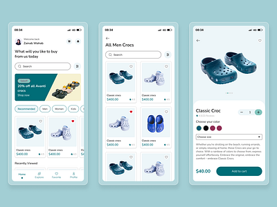 Crocs Ecommerce App app app ui cart crocs design e commerce ecommerce fashion figma ios app mobile app online store product design review shoe app shop app shopping shopping app ui ux