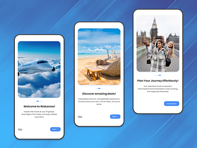 'Wakanow' travel app onboarding re-design design mobile app onboarding travel ui