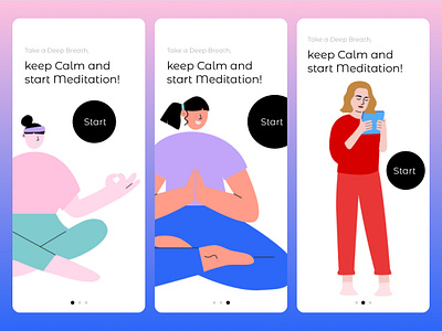 Meditation App Design app design figma illustration mobile productdesign ui