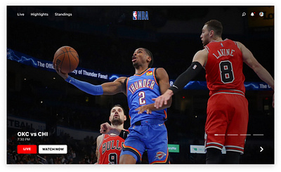 NBA Application - Home Screen app design ui
