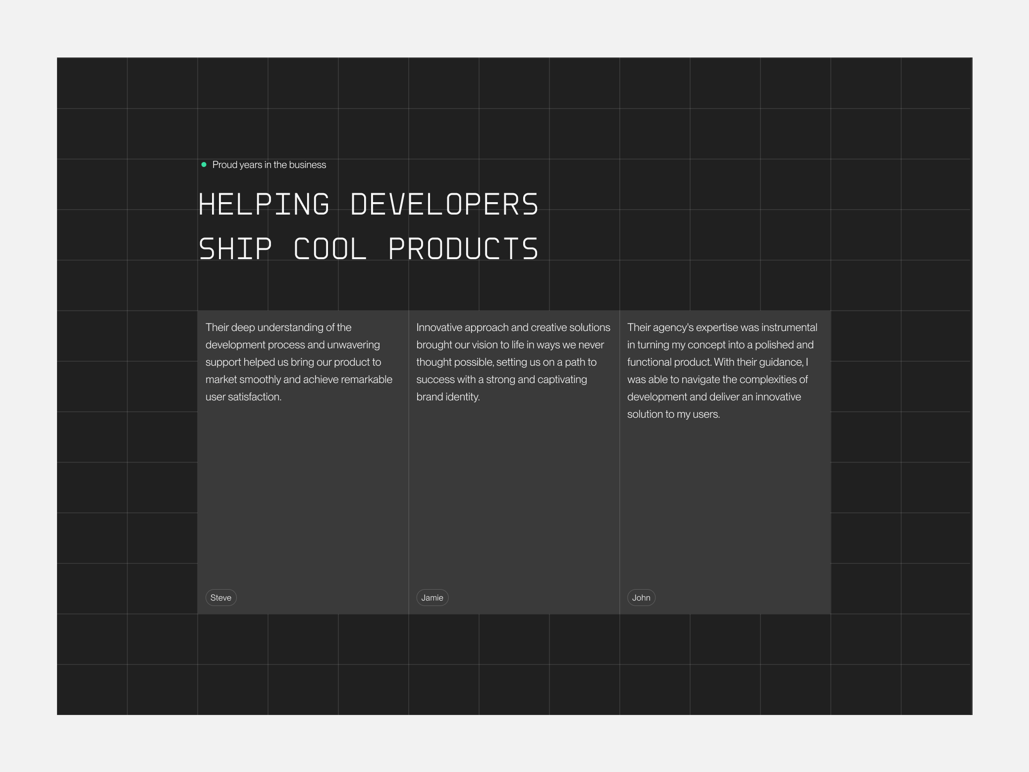 Testimonials in Landing Page bitcoin brutalism coinbase crypto defi geo mapping illustration tesla web3