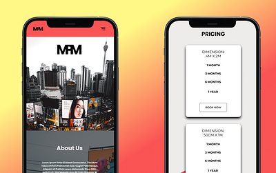 MPM app billboard branding design mobile design ui ux web design