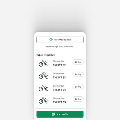 BikeTM: Reservation android app bicycles cycling product design ui ux