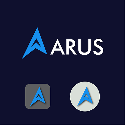 Arus letter mark logo branding