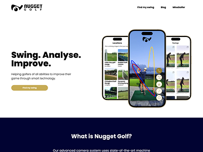 Landing page for Nugget Golf Website branding design golf nugget golf product design ui ux web website design