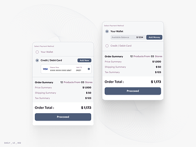 Checkout (For Web) billing checkout checkout process credit card dailyui design gross amount interaction minimal minimal interface order checkout tax ui ux wallet wallet interaction wallet topup