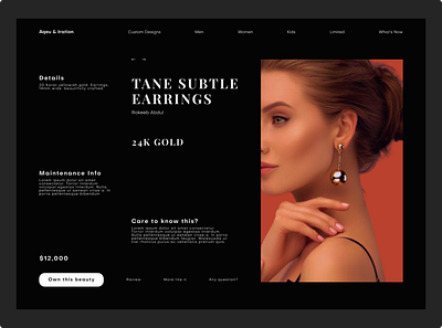 Luxury Jewelry Website UI Design design ecommerce landing page design landing page ui luxury ui uidesign uiux ux webdesign website