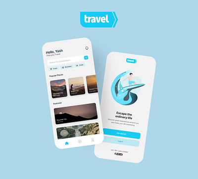 Travel App Design app design art branding design designspiration exploration illustration minimal retro design travel design trending ui web design