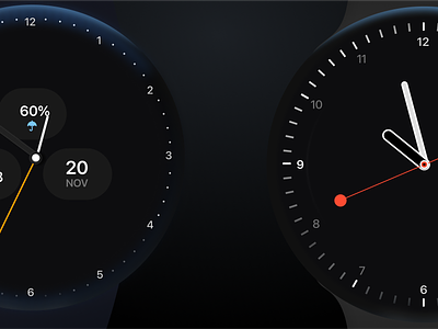 Watch UI Design - Inspired by Google and Apple 3d applewatch darkmode design googlewatch interface new time ui uiux ux watch widgets