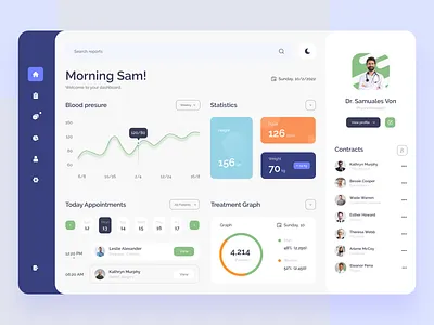 Doctor Dashboard admin analytics appointment clean design clinic dashboard doctor exploration health health dashboard interface medical dashboard minimalist notification psychiatrist revenue schedule therapy web design website ui design