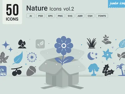 Nature Glyph Icons V2 design graphics illustration readytouse vector