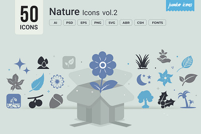 Nature Glyph Icons V2 design graphics illustration readytouse vector