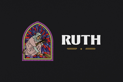 Ruth Sermon Series bible church illustration linework ruth sermon sermon series stained glass