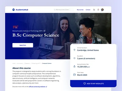 Course Detail Page course course details design education graphic design landing page school ui
