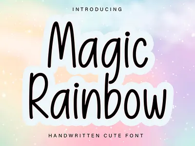 Magic Rainbow crafting font cute font handwritten sans serif script script font