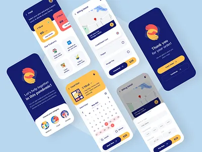 Food Ordering App UI Design for iOS & Android (Figma) - UI UX app design app ui figma design food delivery app minimal app ui mobile app ui online delivery online ordering app restuarant app ui user interface